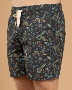 Board Shorts|Shorts & Bottoms*Skylark Dewfall Elastic Waist Shorts Slate Blue