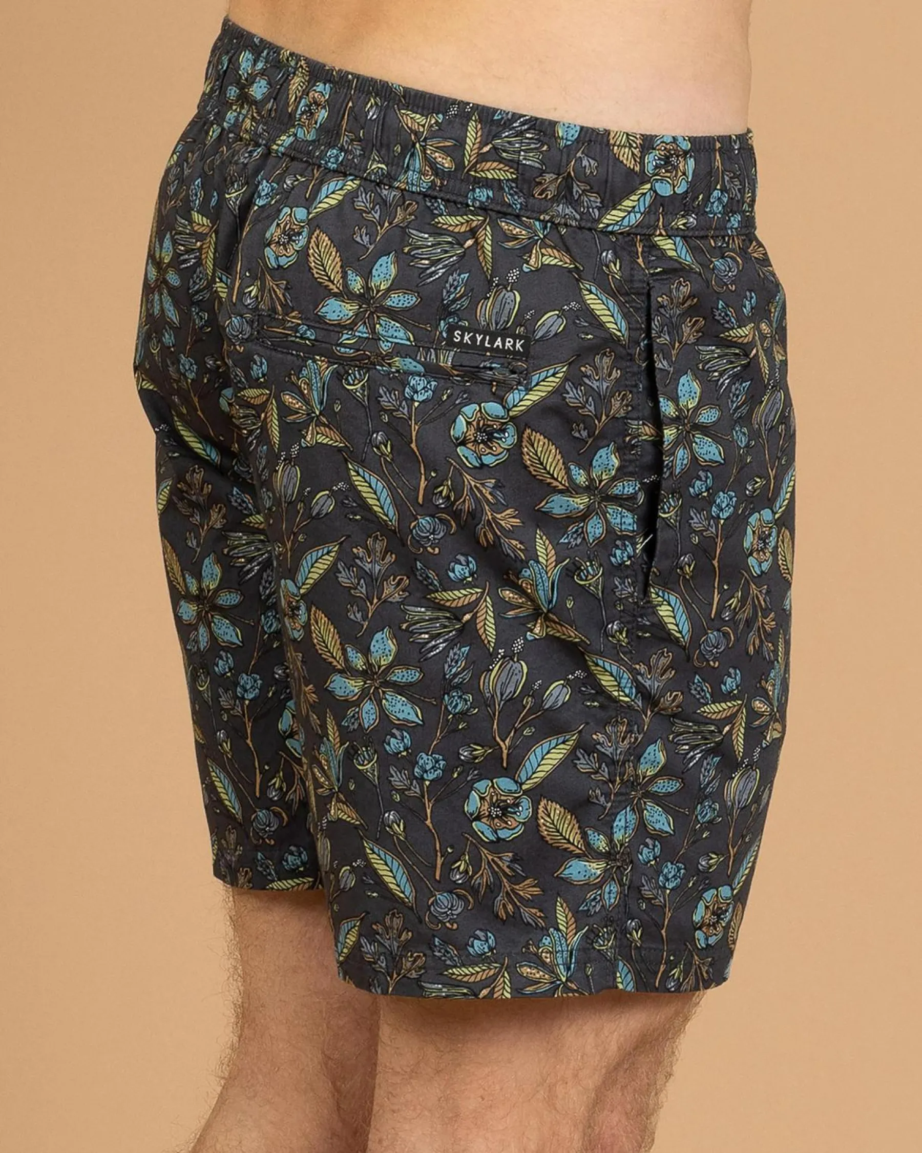 Board Shorts|Shorts & Bottoms*Skylark Dewfall Elastic Waist Shorts Slate Blue