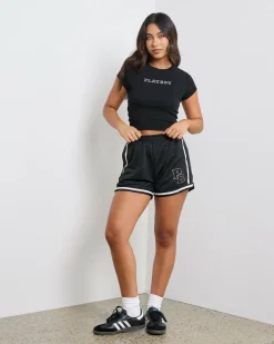 Hot Diamante` Baby Tee Women Tops