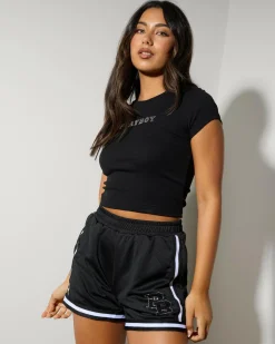 Hot Diamante` Baby Tee Women Tops