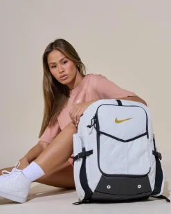 Bags*Nike Diamond Bat Pack Select Backpack Summit White/black/metallic Gold