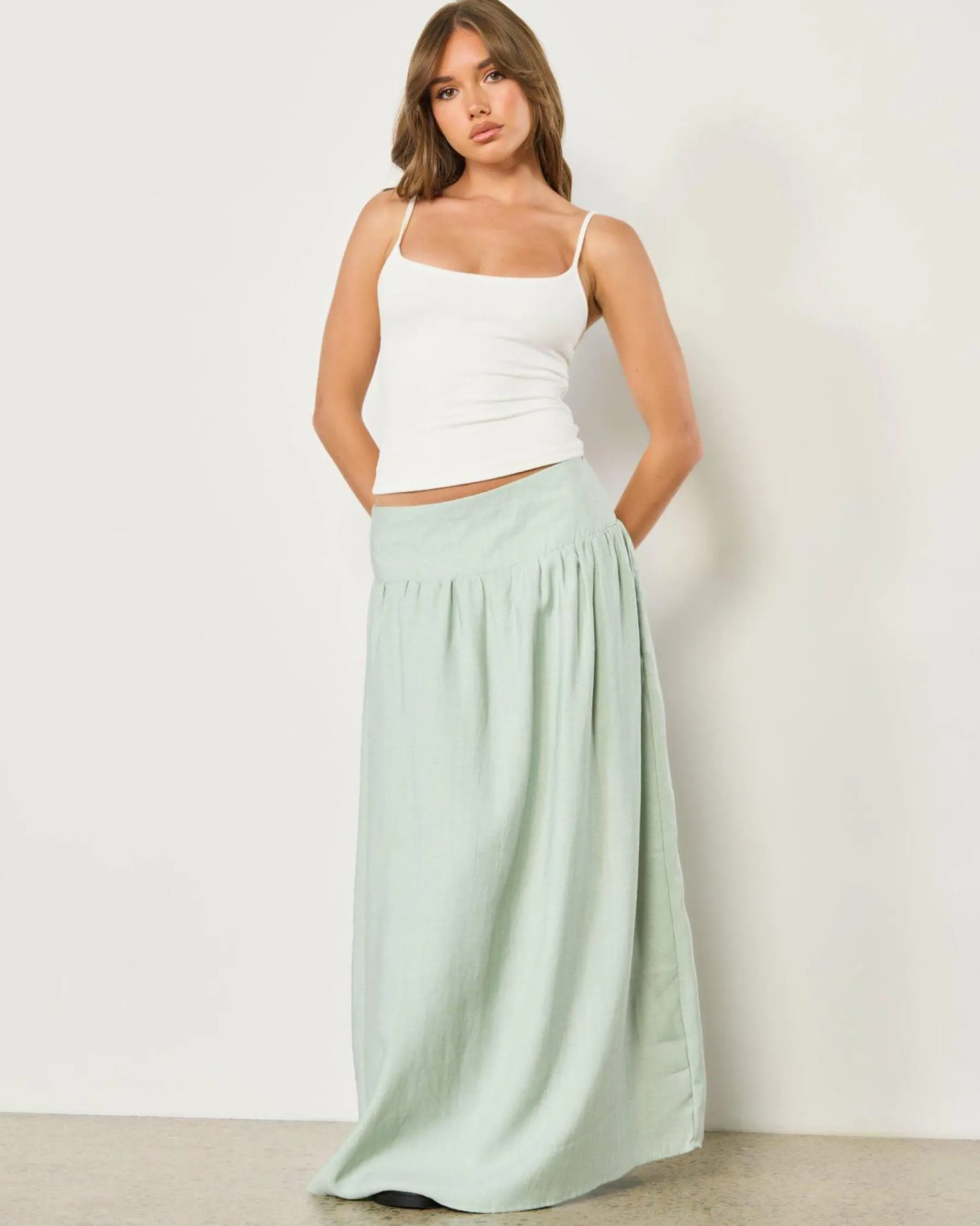 Bottoms*Mooloola Dianne Maxi Skirt Sage