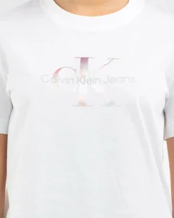 Tops*Calvin Klein Diffused Monologo Regular T-Shirt Bright White
