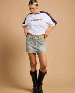 Denim|Bottoms*Rusty Dirty Mavericks Denim Mini Skirt Dirty Dawg