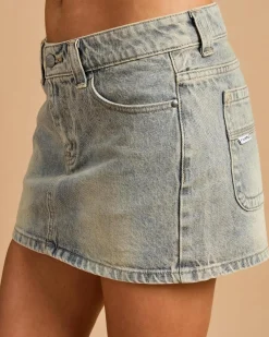 Denim|Bottoms*Rusty Dirty Mavericks Denim Mini Skirt Dirty Dawg