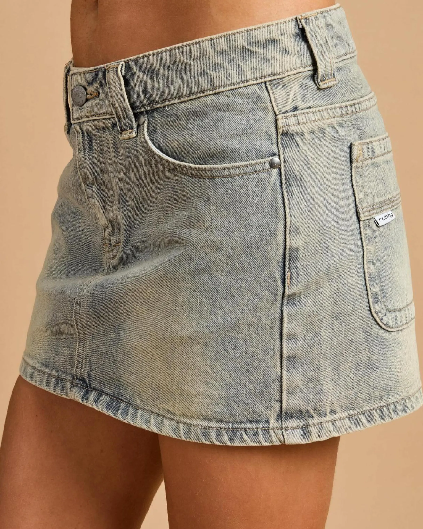 Denim|Bottoms*Rusty Dirty Mavericks Denim Mini Skirt Dirty Dawg