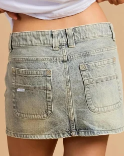 Denim|Bottoms*Rusty Dirty Mavericks Denim Mini Skirt Dirty Dawg