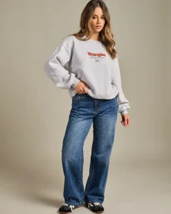 Jumpers & Hoodies*Wrangler Discover Slouch Sweatshirt Grey Marle