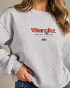 Jumpers & Hoodies*Wrangler Discover Slouch Sweatshirt Grey Marle