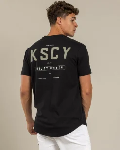 Tops & T-Shirts*Kiss Chacey Division Dual Curved T-Shirt Jet Black
