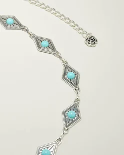 Belts*Mooloola Dixie Chain Belt Silver/blue