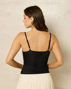 Tops*Ava And Ever Dolly V Neck Knit Top Black