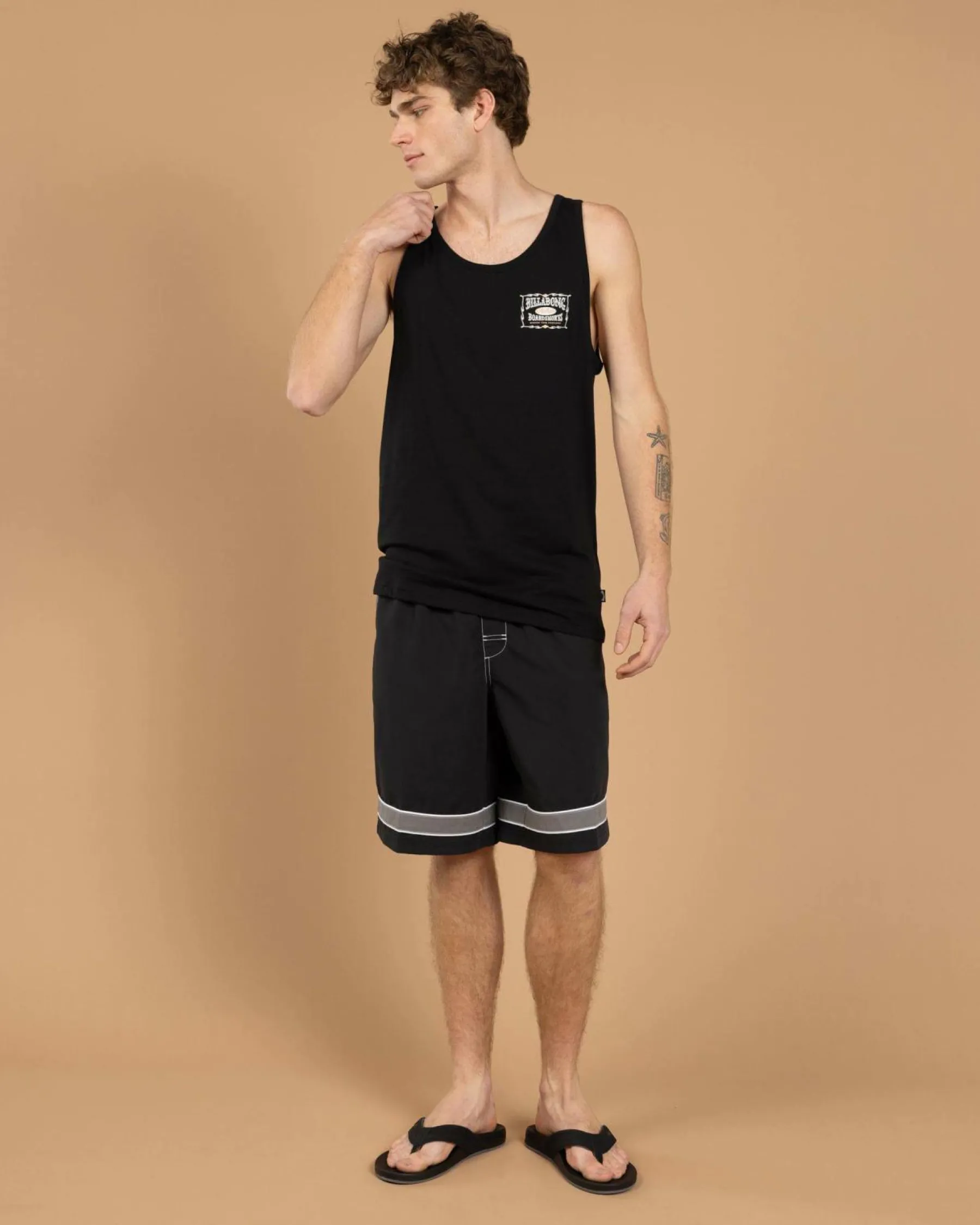 Tops & T-Shirts*Billabong Double Spread Singlet Black