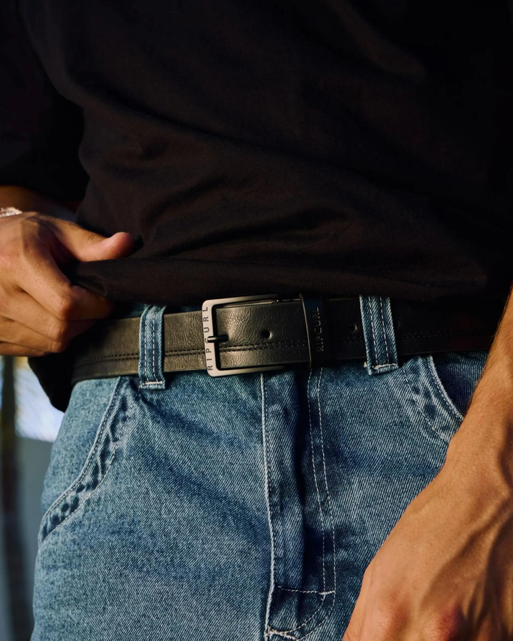 Belts*Rip Curl Double Stitch Belt Black