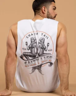 Tops & T-Shirts*Salty Life Double Vision Muscle Tank White