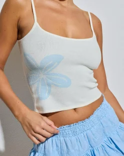 Tops*Mooloola Drew Knit Top Light Blue/blue