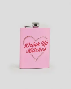 Gifts & Novelty|Bottles & Lunch Boxes*Get It Now Drink up B*tches Metal Flask Pink
