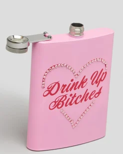 Gifts & Novelty|Bottles & Lunch Boxes*Get It Now Drink up B*tches Metal Flask Pink