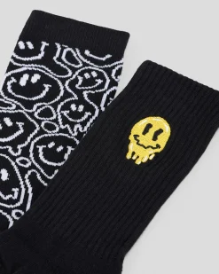 Socks*Lucid Drippy Socks 2 Pack Black/white