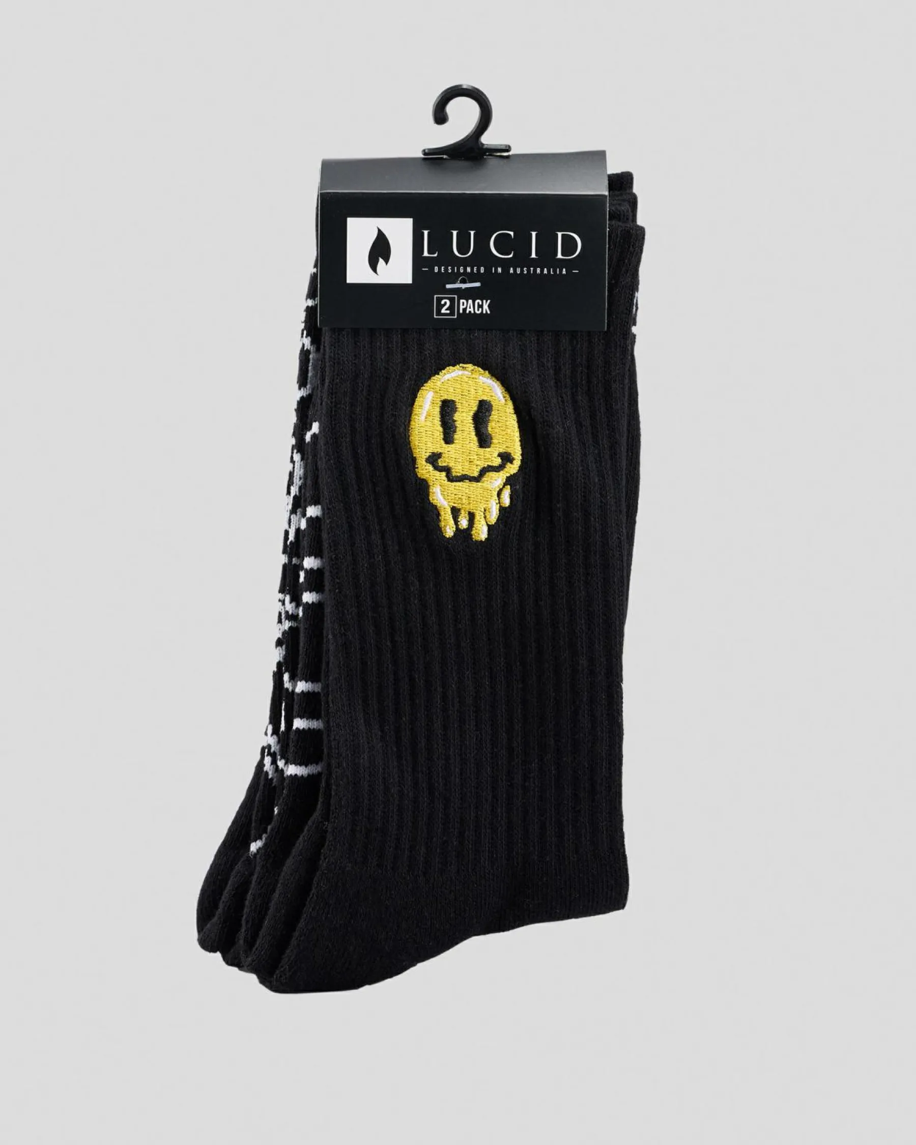 Socks*Lucid Drippy Socks 2 Pack Black/white
