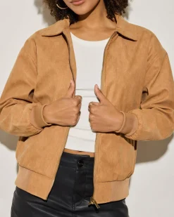 Jackets & Coats*Ava And Ever Dune Faux Suede Jacket Camel