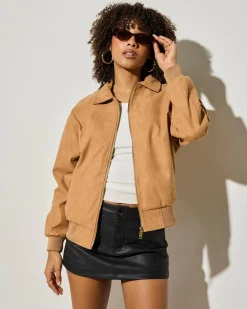 Jackets & Coats*Ava And Ever Dune Faux Suede Jacket Camel