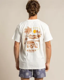Tops & T-Shirts*Jacks Dunescape T-Shirt Off White