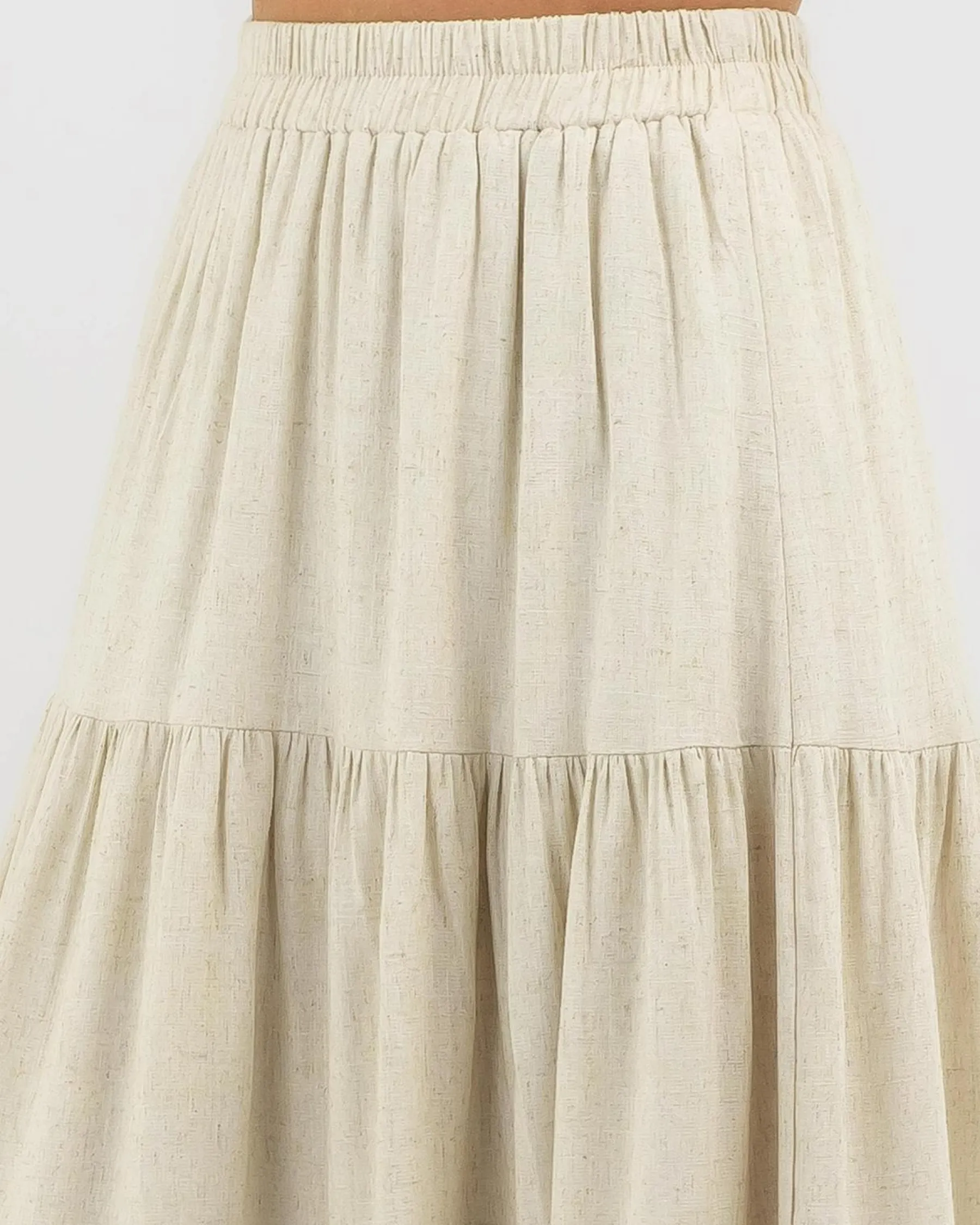 Sets|Linen Blend*Mooloola Dusk Hawaii Maxi Skirt Natural Salt & Pepper
