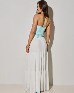 Bottoms*Mooloola Dusk Maxi Skirt White