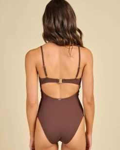 One Pieces*Topanga Dylan Underwire One-Piece Swimsuit Dark Choc