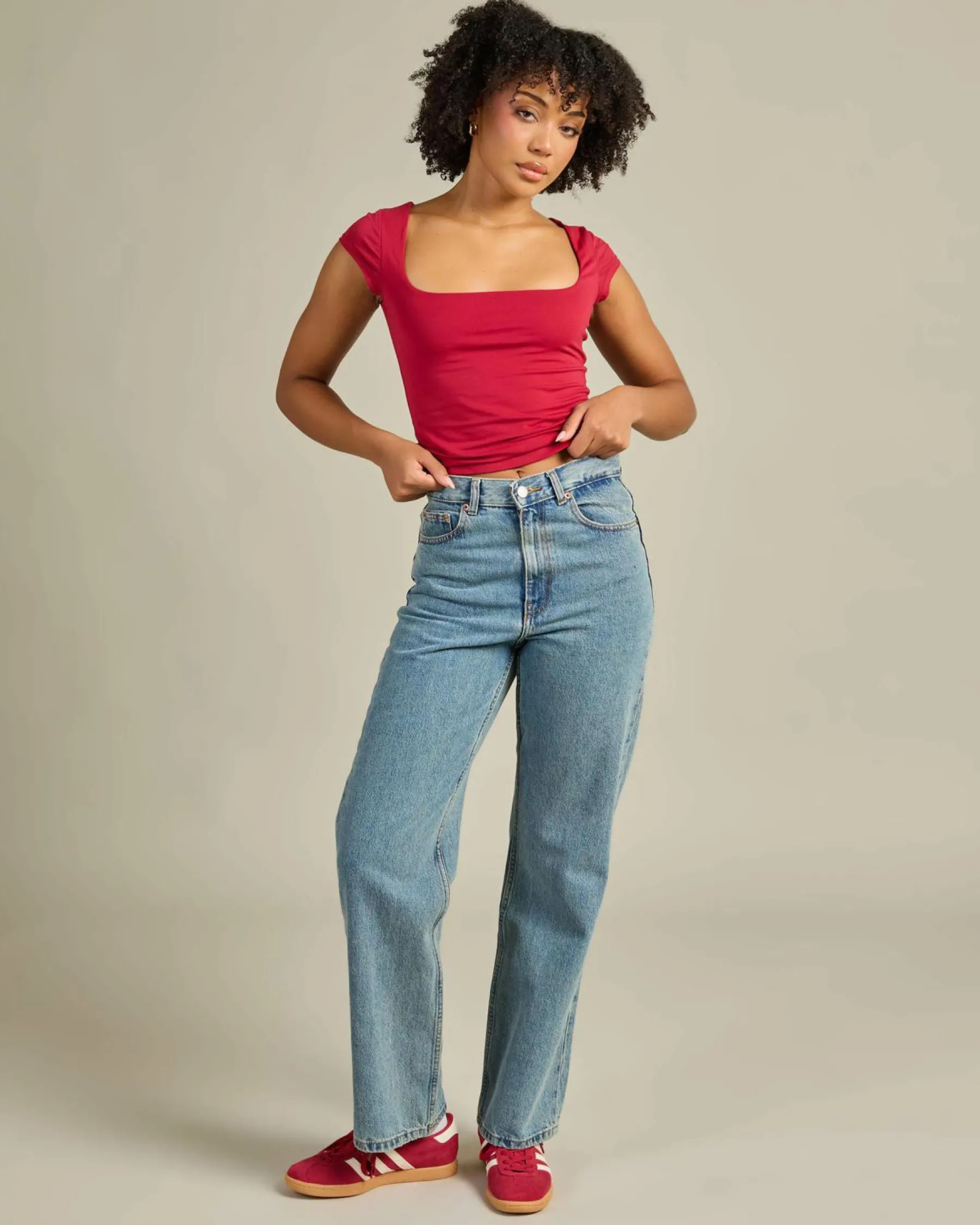 Bottoms*Dr Denim Echo High Straight Jeans Canyon Sky Retro Dirt