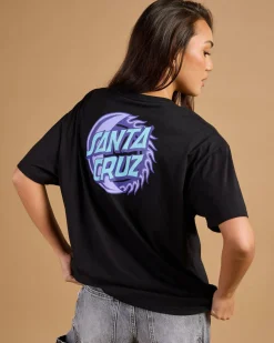 Clearance Eclipse Dot Strip Oversized T-Shirt Women Tops