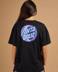 Clearance Eclipse Dot Strip Oversized T-Shirt Women Tops
