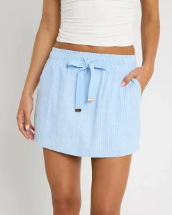 Bottoms*Mooloola Eden Skirt Blue/white Stripe