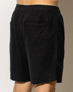 Shorts & Bottoms|Linen Blend*Silent Theory Elastic Patch Pocket Shorts Black