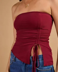 Tops*Ava And Ever Elena Tube Top Burgundy