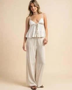 Sets|Linen Blend*Mooloola Elia Dallis Top Natural Salt & Pepper