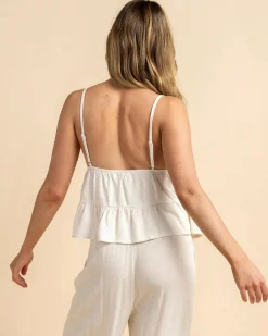 Sets|Linen Blend*Mooloola Elia Dallis Top Natural Salt & Pepper