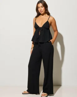 Sets|Linen Blend*Mooloola Elia Dallis Top Black