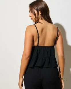 Sets|Linen Blend*Mooloola Elia Dallis Top Black