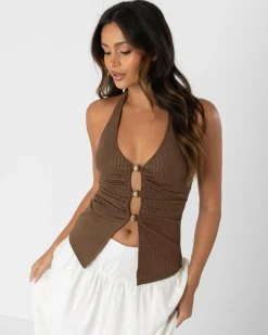 Sale Elle Cabo Halter Top Women Tops