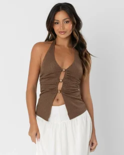 Sale Elle Cabo Halter Top Women Tops