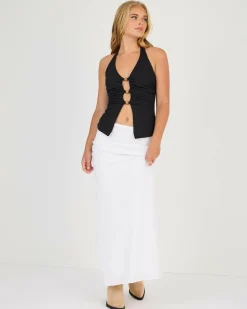Tops*Mooloola Elle Cabo Halter Top Black