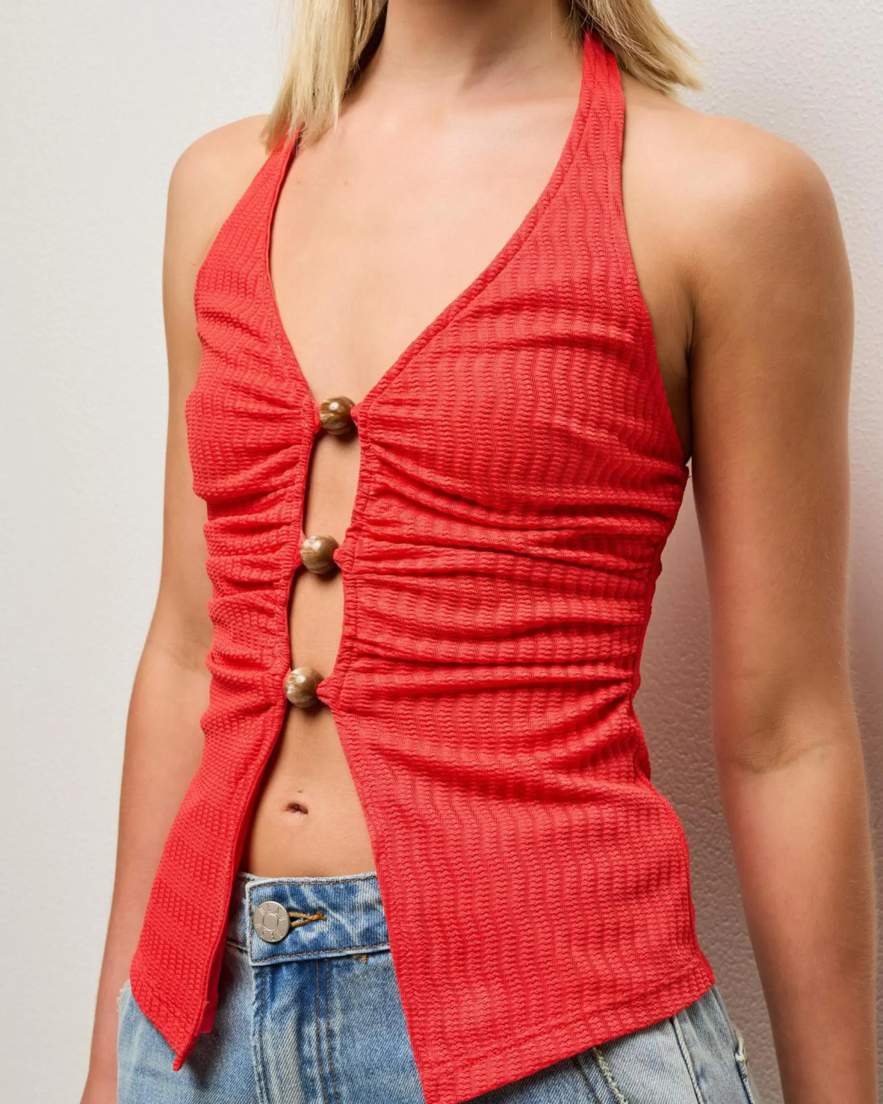 Tops*Mooloola Elle Cabo Halter Top Red