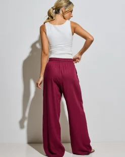 Sets|Linen Blend*Mooloola Elle Hawaii Beach Pants Wine