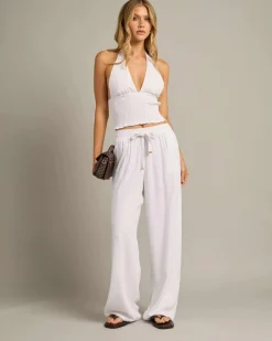 Sets|Linen Blend*Mooloola Elle Hawaii Beach Pants White