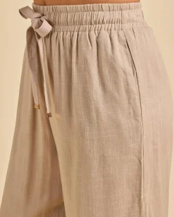 Sets|Linen Blend*Mooloola Elle Hawaii Beach Pants Mushroom