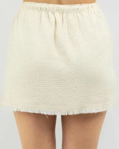 Bottoms*Mooloola Ellie Skirt Beige Check