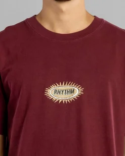 Tops & T-Shirts*Rhythm Ellipse Sun T-Shirt Merlot