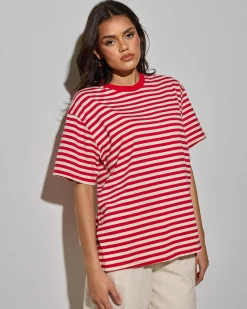 Sale Elodie Stripe Oversized T Shirt Women Tops